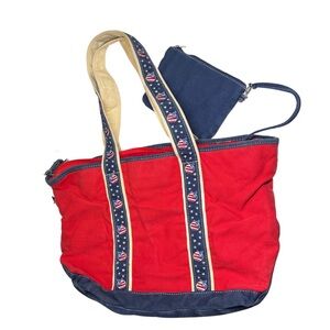 Joe Boxer red blue apples stars teacher shoulder bag patriotic tote school VTG